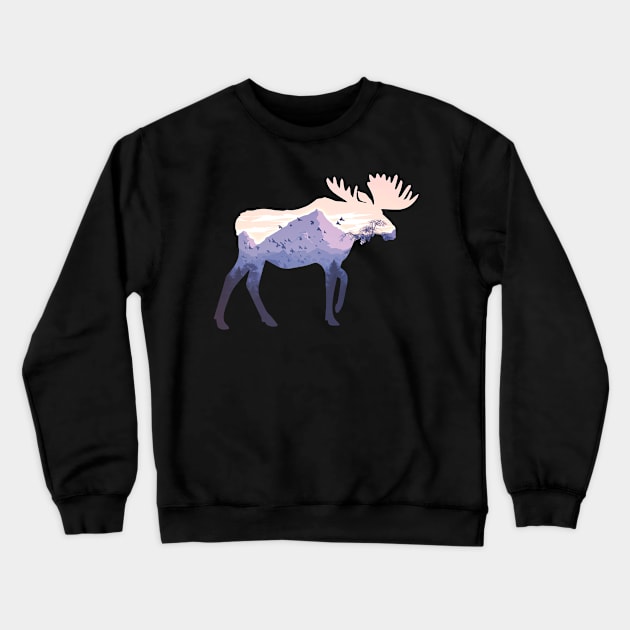 Moose Crewneck Sweatshirt by Onceer